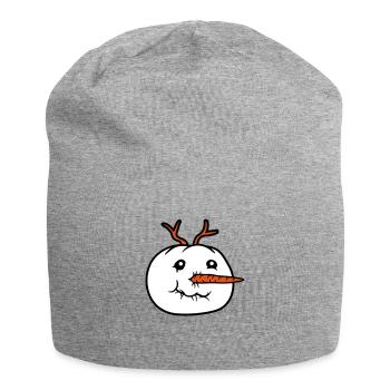 bonhomme de neige visage tête cool hiver noël ka - Bonnet en jersey - gris chiné - Devant