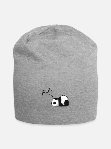 Müder Panda Puh - Jersey-Beanie - Grau meliert