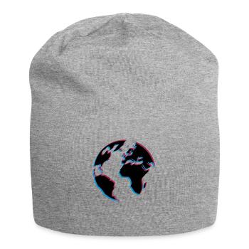 3d erde planet welt kontinente karte laender meer - Jersey-Beanie - Grau meliert - Vorne