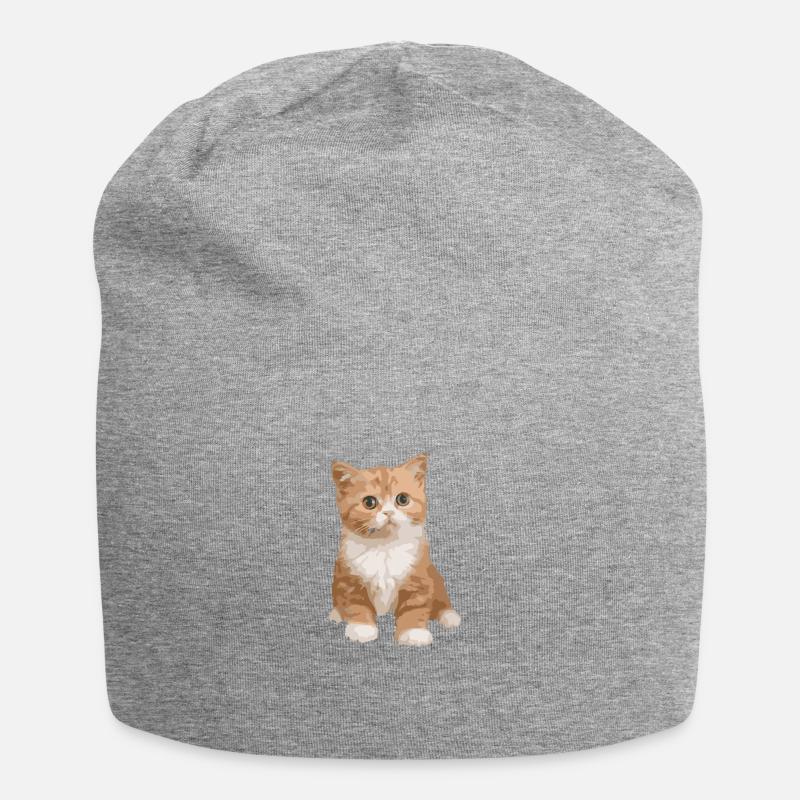Katze - Katze - Jersey-Beanie - Grau meliert