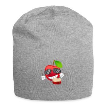 Cherry cherry drum drummer emoji - Jersey Beanie - heather grey - Front