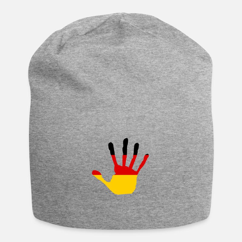 "Hand" Design - Jersey-Beanie - Grau meliert