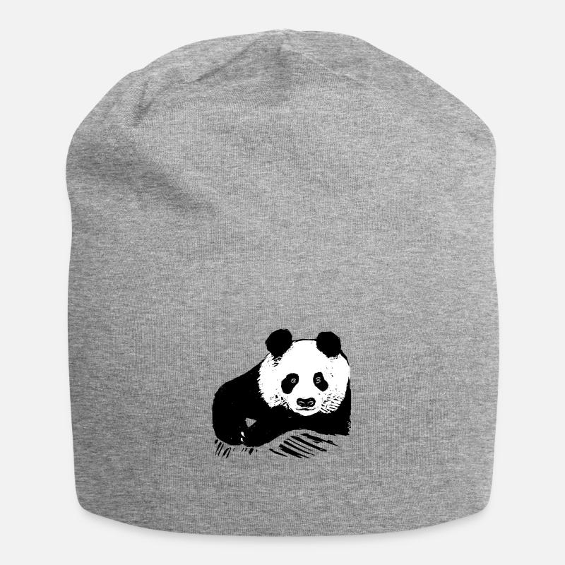 Panda - Jersey Beanie - heather grey