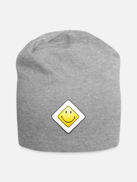 Smiley Main Street - Jersey-Beanie - Grau meliert