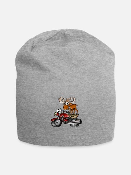 Moose on Bike - Jersey-Beanie - Grau meliert