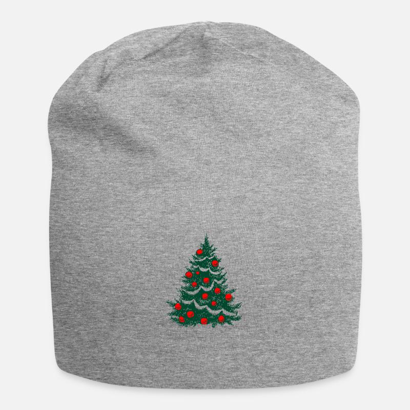 Weihnachtsbaum - Jersey-Beanie - Grau meliert