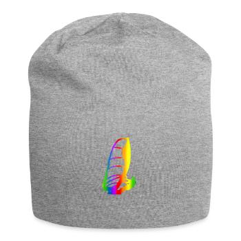 Bunter Windsurfen Regenbogen - Jersey-Beanie - Grau meliert - Vorne