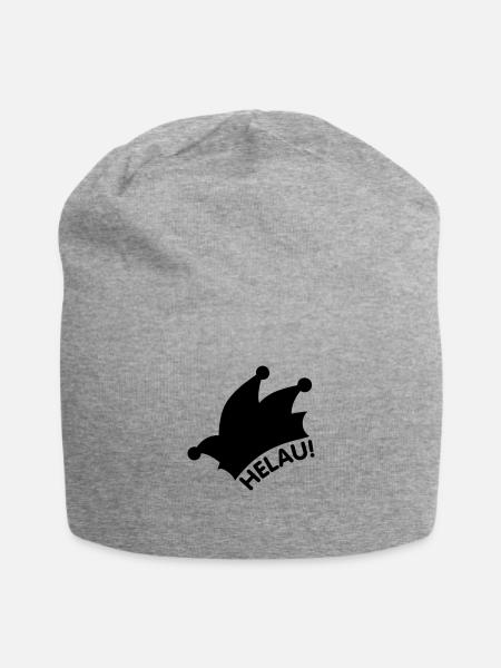 Helau / Alaaf / Fasching - Jersey-Beanie - Grau meliert
