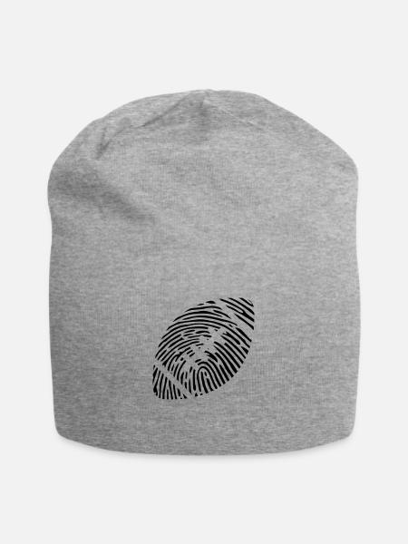 Fingerabdruck DNS DNA American Football Rugby Ball - Jersey-Beanie - Grau meliert
