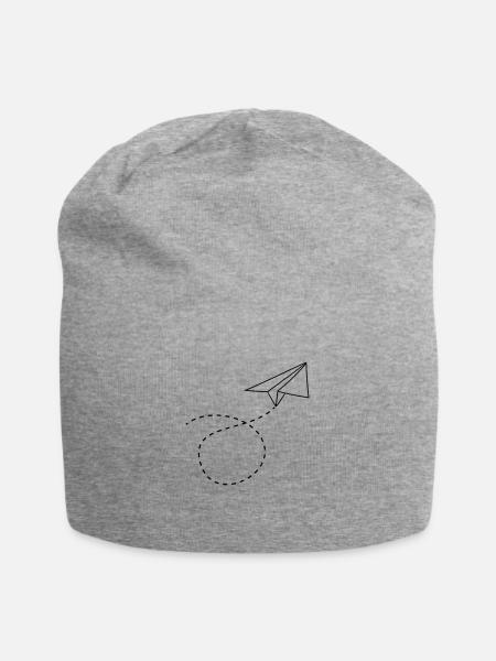 en ligne pointillé avion avion plié jouet avion vo - Bonnet en jersey - gris chiné