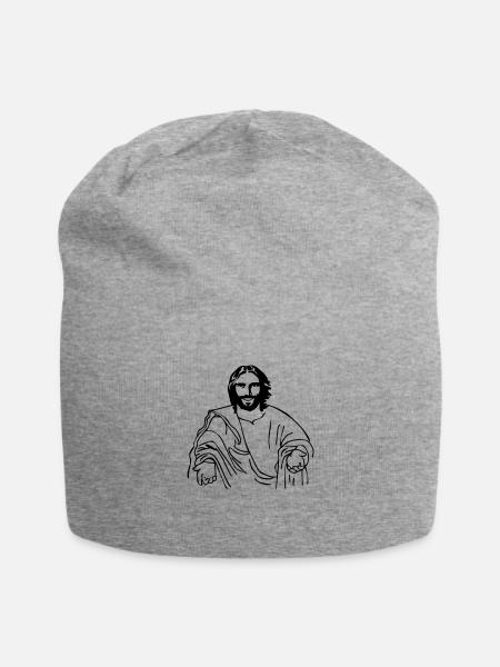 jesus - Jersey-Beanie - Grau meliert