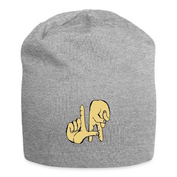 los_angeles_handzeichen_2 - Jersey-Beanie - Grau meliert - Vorne