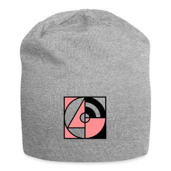Geometrie Quadrat - Jersey-Beanie - Grau meliert - Vorne