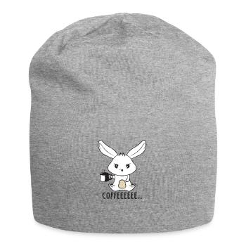 Zorniger und Verschlafener Kaffee Hase - Jersey-Beanie - Grau meliert - Vorne