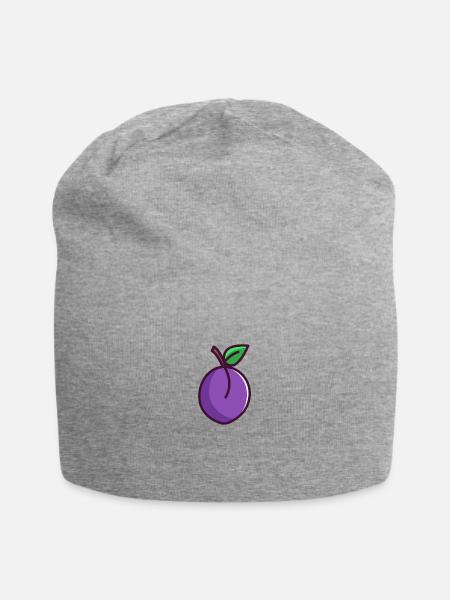Pflaume - Jersey-Beanie - Grau meliert