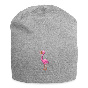 Cartoon Flamingo - Jersey-Beanie - Grau meliert - Vorne