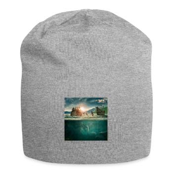 Underwater world of imagination - Jersey Beanie - heather grey - Front