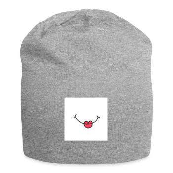 Visage de rire - Bonnet en jersey - gris chiné - Devant