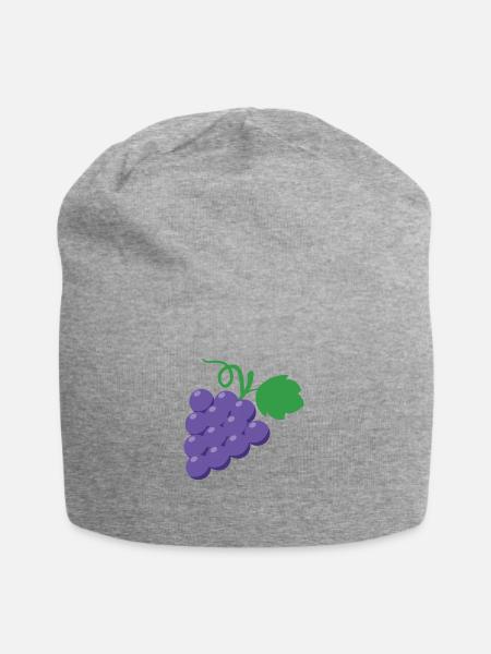 Weintrauben - Jersey-Beanie - Grau meliert