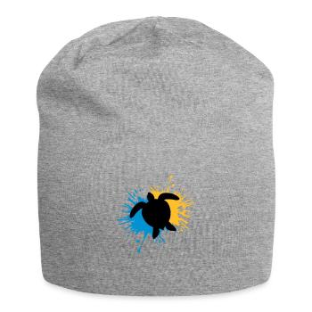 Blob of drops of turtle - Jersey Beanie - heather grey - Front