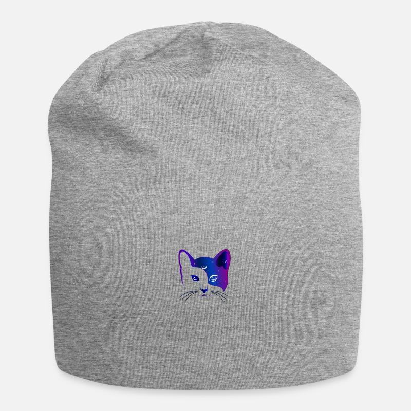 Chat - Bonnet en jersey - gris chiné