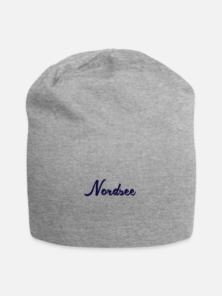 Nordsee Schriftzug - Jersey-Beanie - Grau meliert