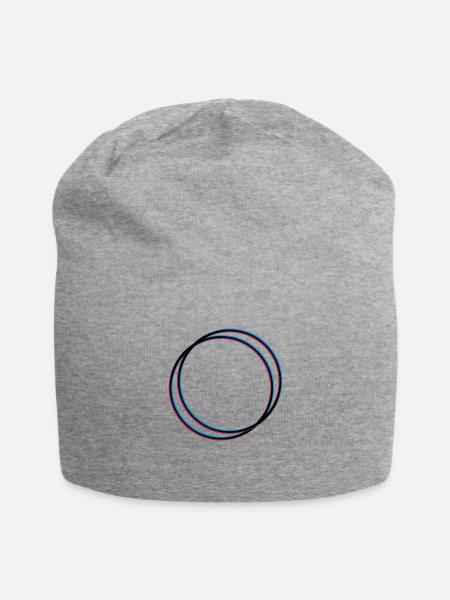 2 Kreise 3D - Jersey-Beanie - Grau meliert