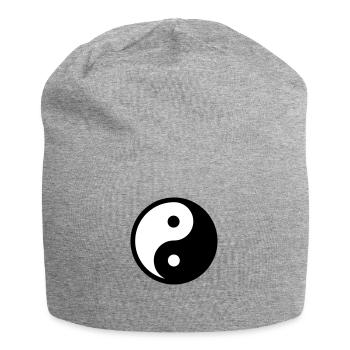 Yin Yang - Jersey-Beanie - Grau meliert - Vorne
