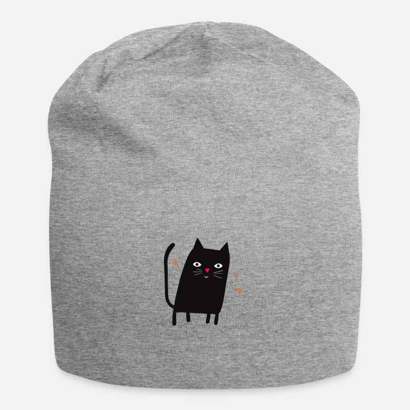 Katze - Jersey-Beanie - Grau meliert
