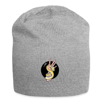 Snake and hand - Jersey Beanie - heather grey - Front