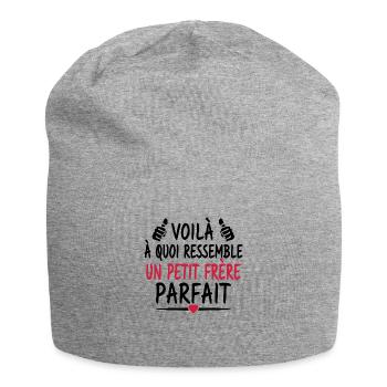 petit frère parfait - Bonnet en jersey - gris chiné - Devant