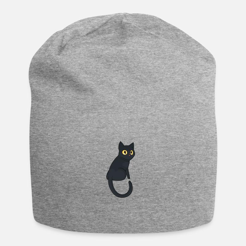 Black Cat - Jersey Beanie - heather grey