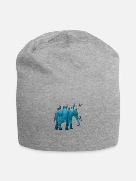 Arche mit Tieren - Jersey-Beanie - Grau meliert
