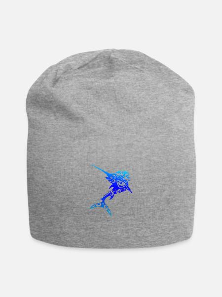 Maori Schwertfisch Polynesien Tribal Tattoo Gift - Jersey-Beanie - Grau meliert