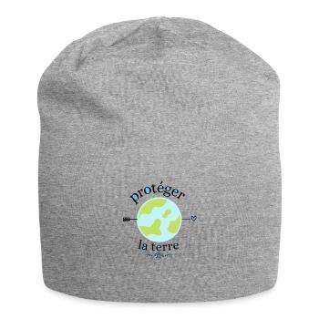écologie - sauver la planète " protéger la terre" - Bonnet en jersey - gris chiné - Devant