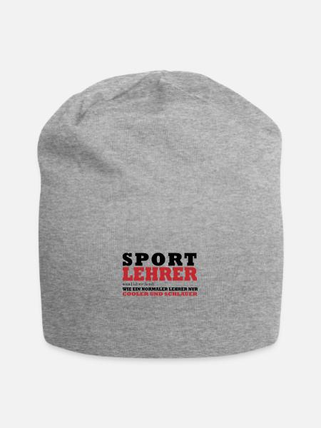 Sport Lehrer Beruf Spruch Geschenk - Jersey-Beanie - Grau meliert
