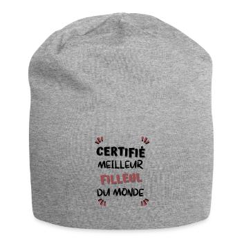 Certifié meilleur filleul du monde ! filleul - Bonnet en jersey - gris chiné - Devant