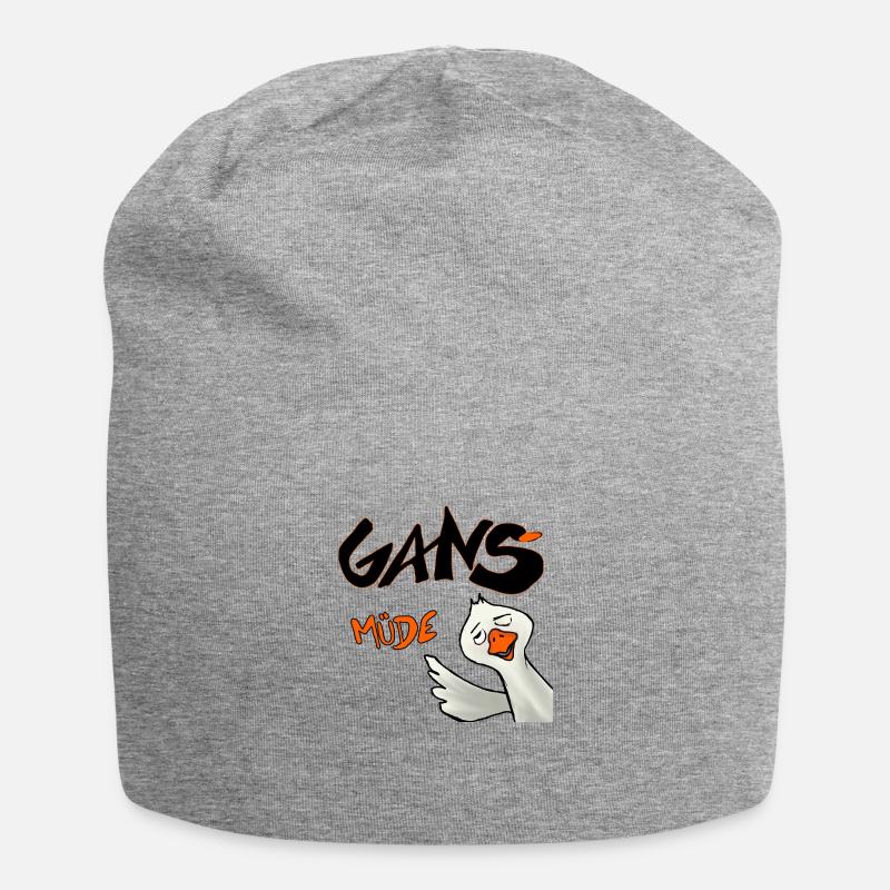 Gans Muede - Jersey-Beanie - Grau meliert