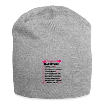 Braut Junggesellin Checkliste Geschenk - Jersey-Beanie - Grau meliert - Vorne