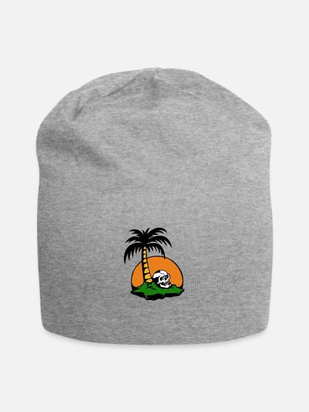 Strandschädel - Jersey-Beanie - Grau meliert