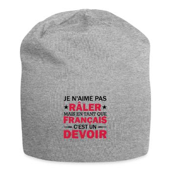 je n'aime pas râler / Humour Râleur - Bonnet en jersey - gris chiné - Devant