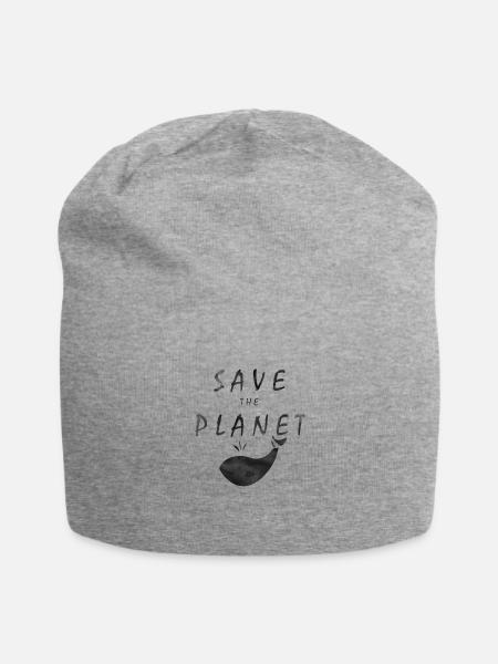 Save The Planet - Jersey-Beanie - Grau meliert