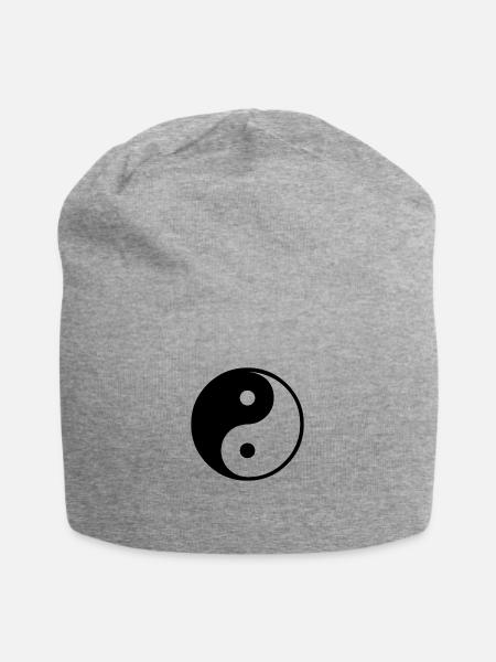 Yin Yang Symbol transparent chi mantra yoga - Jersey-Beanie - Grau meliert