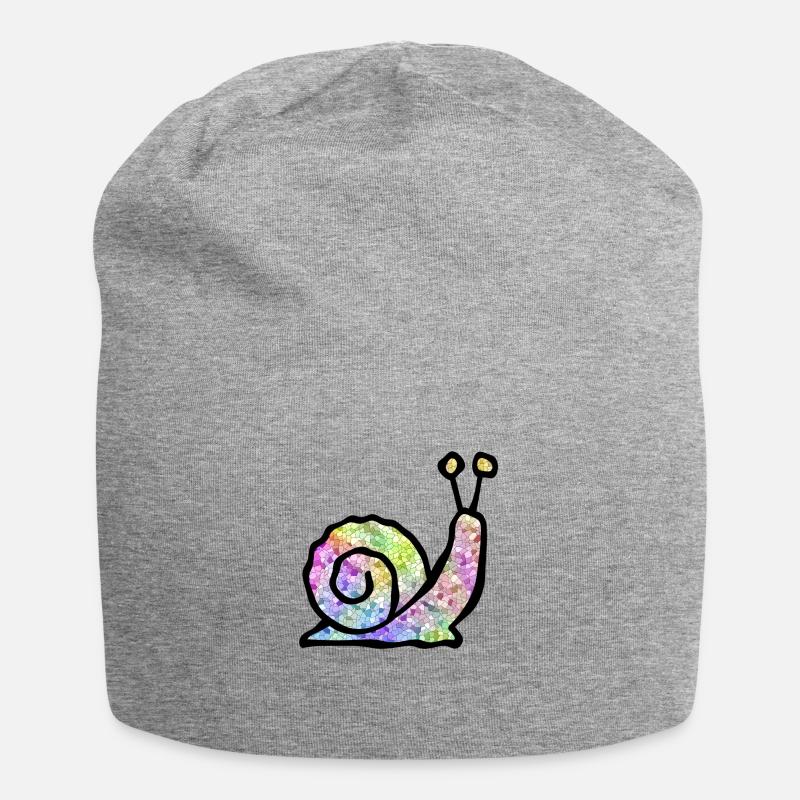 Mosaik-Schnecke - Jersey-Beanie - Grau meliert