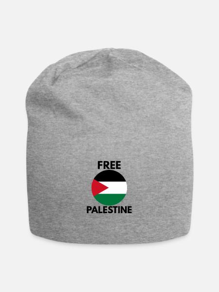 Free Palestine - Jersey Beanie - heather grey