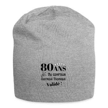 80 ans au compteur, cadeau anniversaire homme - Bonnet en jersey - gris chiné - Devant