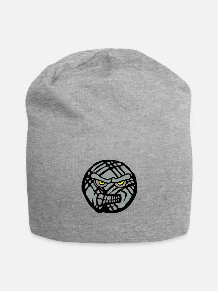 petanque face cartoon feroce - Bonnet en jersey - gris chiné