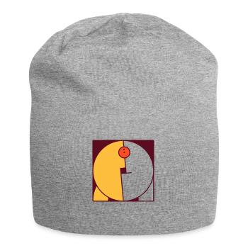 Paar 2, kombinierbar mit Partner-Motiv - Jersey-Beanie - Grau meliert - Vorne