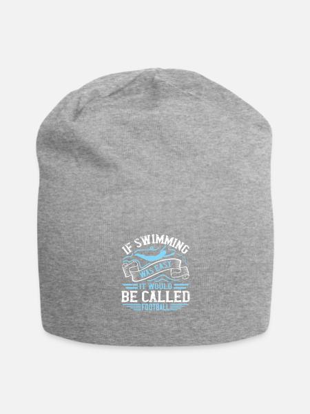 Schwimmen Wenn Schwimmen einfach wäre, würde man - Jersey-Beanie - Grau meliert