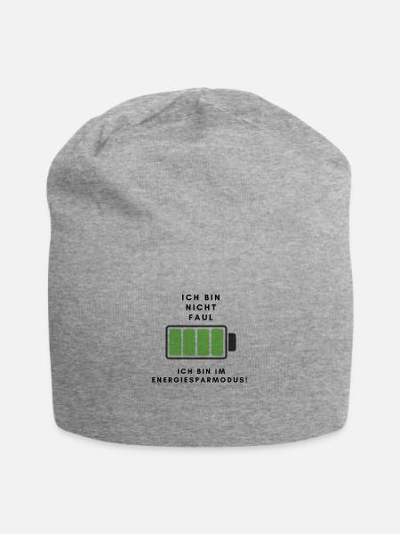 Ich bin nicht faul - Jersey-Beanie - Grau meliert